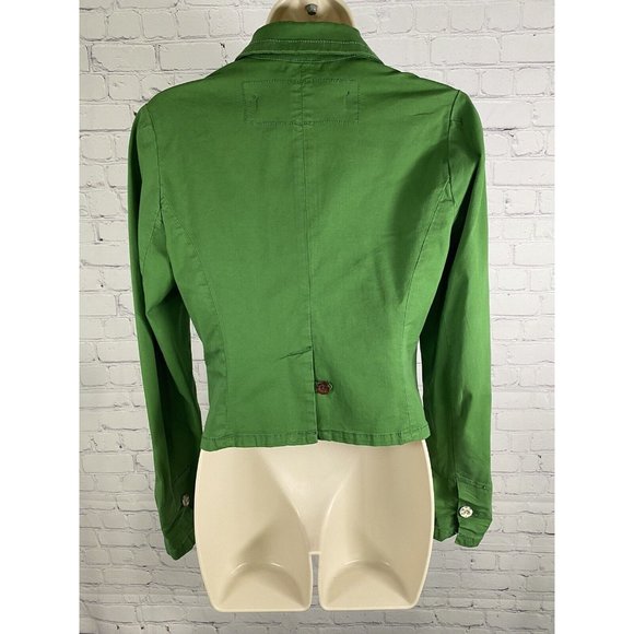Daughters Of The Liberation Anthropologie Green Peak Lapel 3 Button Jacket XS - Picture 4 of 8